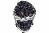 Amethyst Geode With Metal Stand - Uruguay #113190-1